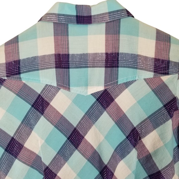 Cruel Girl Women's‎ XXL 14/16 Plaid Western Button Up Shirt Long Sleeve Cowgirl - Picture 8 of 12